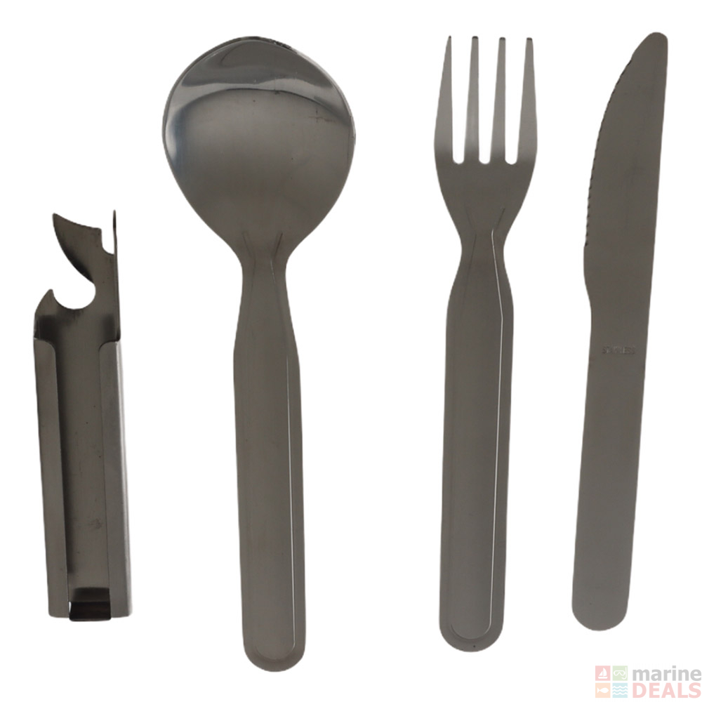 Buy Campmaster Stainless 4Piece Camping Cutlery Set online at Marine