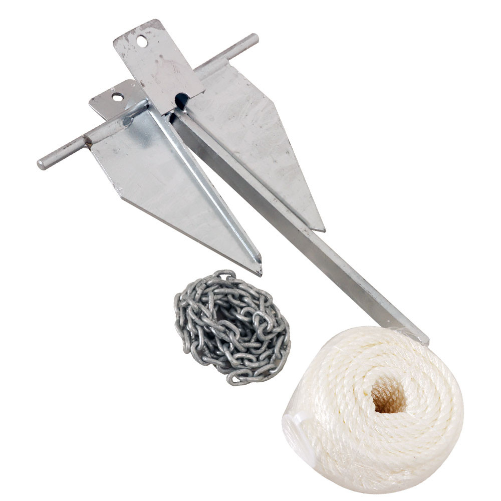 Buy Danforth Galvanised Anchor Pack with Rope Chain 4kg online at