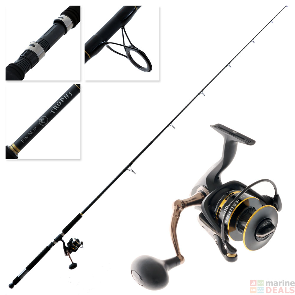 Buy Fin-Nor Trophy 60 Spinning Combo 8ft 12-25lb 2pc online at Marine ...