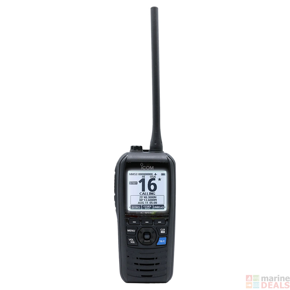 Buy M94DE Floating Handheld VHF Radio with AIS, GPS and DSC online at MarineDeals.co.nz