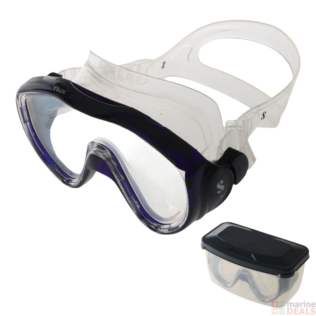 Buy Scubapro Flux Single Lens Dive Mask Blue/Clear online at Marine