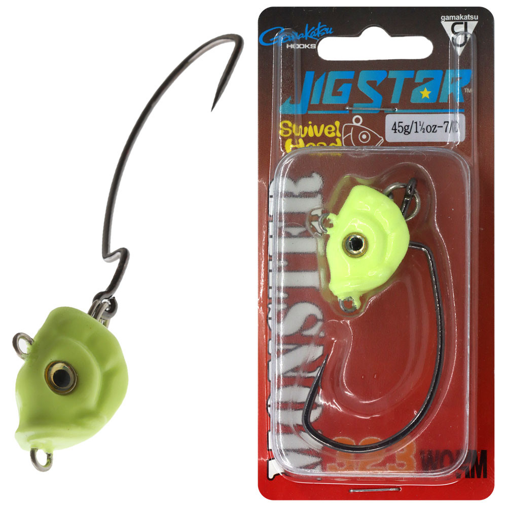 Buy Jig Star Monster Swivel Jig Head Lumo Rigged 7/0 45g online at