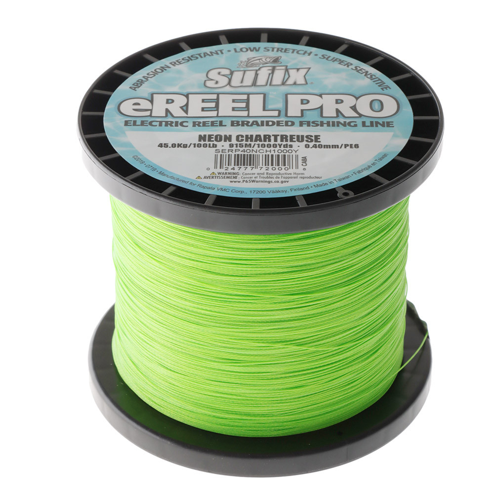 Buy Sufix EReel Pro Electric Reel Braid Chartreuse 100lb 0.40mm 1000yd