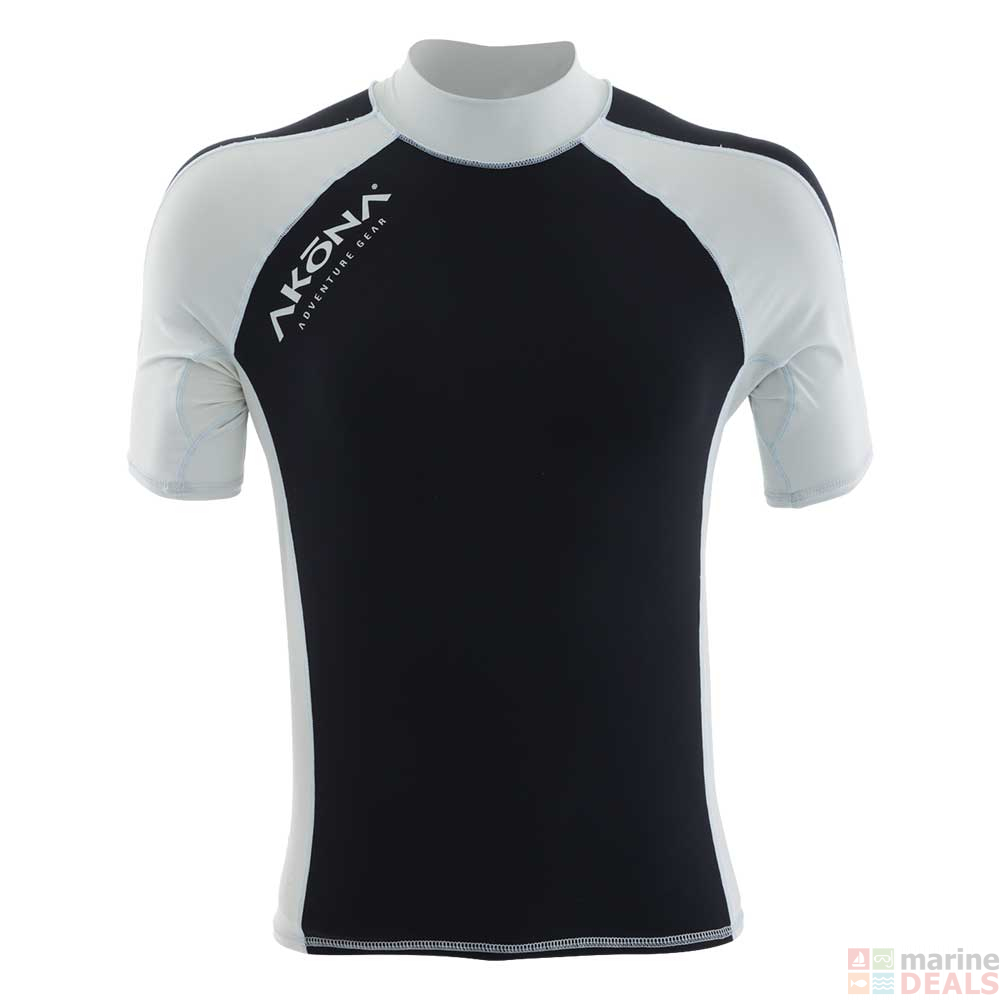 Buy AKONA Rash Shirt Black/White online at Marine-Deals.co.nz