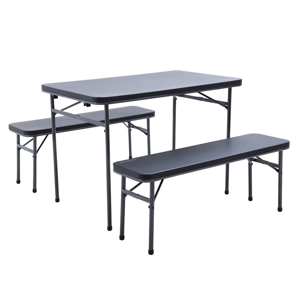Buy OZtrail Ironside 3-Piece Folding Camping Table and Bench Set online ...