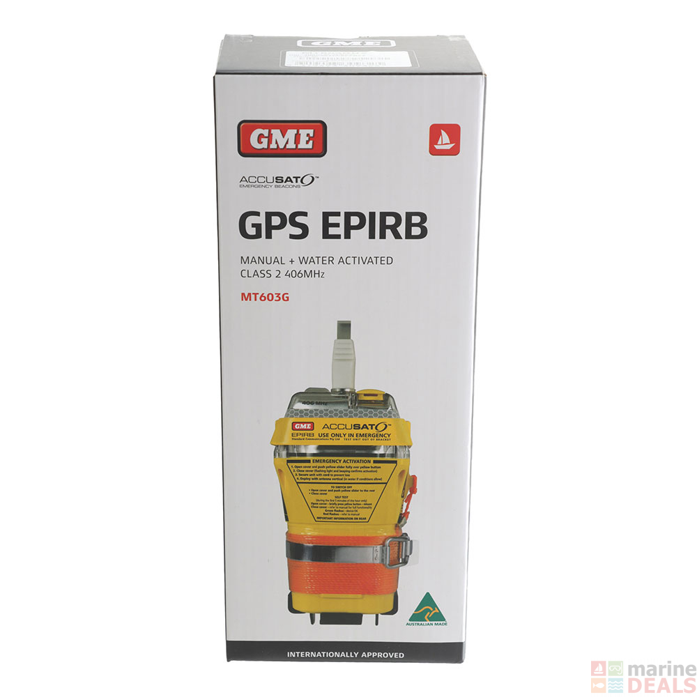 Buy GME Accusat MT603G 406MHz GPS EPIRB Manual / Water Activation