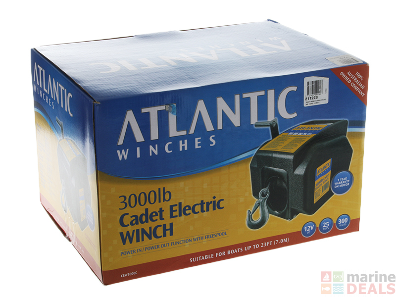 Buy Atlantic Cadet Electric Trailer Winch 3000lb Online At Marine Deals Co Nz