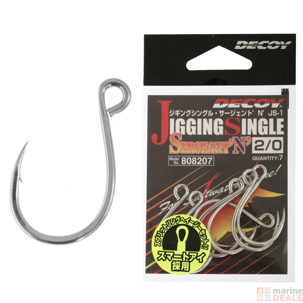 Decoy JS1 Sergeant Single Hooks 2/0 Qty 7 Jigging Hooks Hooks