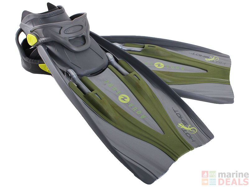 Buy Aqualung Hotshot Adjustable Fins Green Adult Small online at Marine