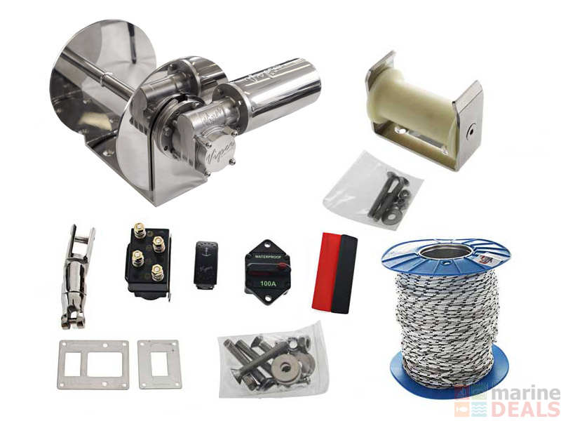 Buy Viper Pro Series 1500 Electric Anchor Drum Winch Bundle online at
