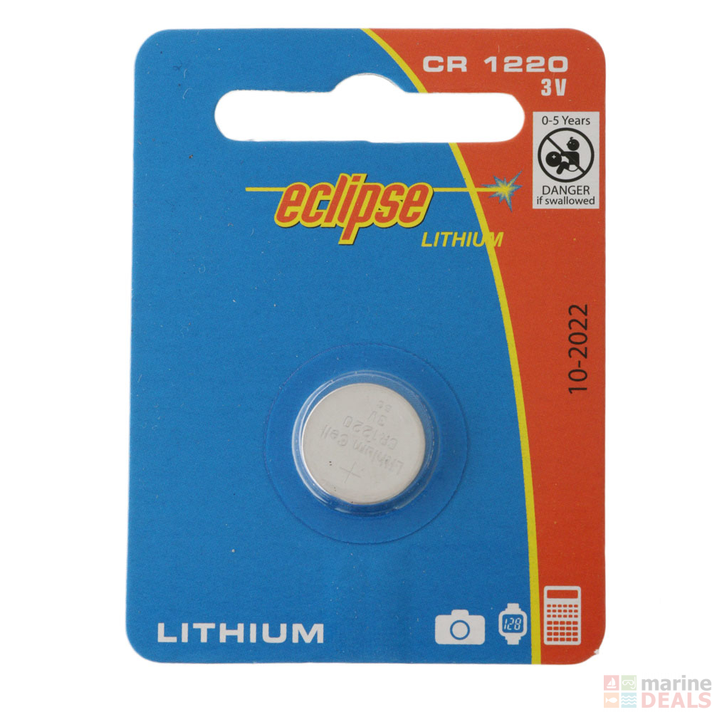 Buy Eclipse CR1220 3V Lithium Battery online at MarineDeals.co.nz