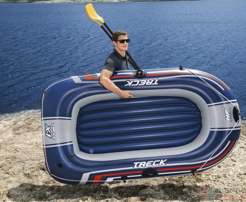 HydroForce Treck X1 2Person Inflatable Boat with Oars and Pump Inflatable Boats Boating
