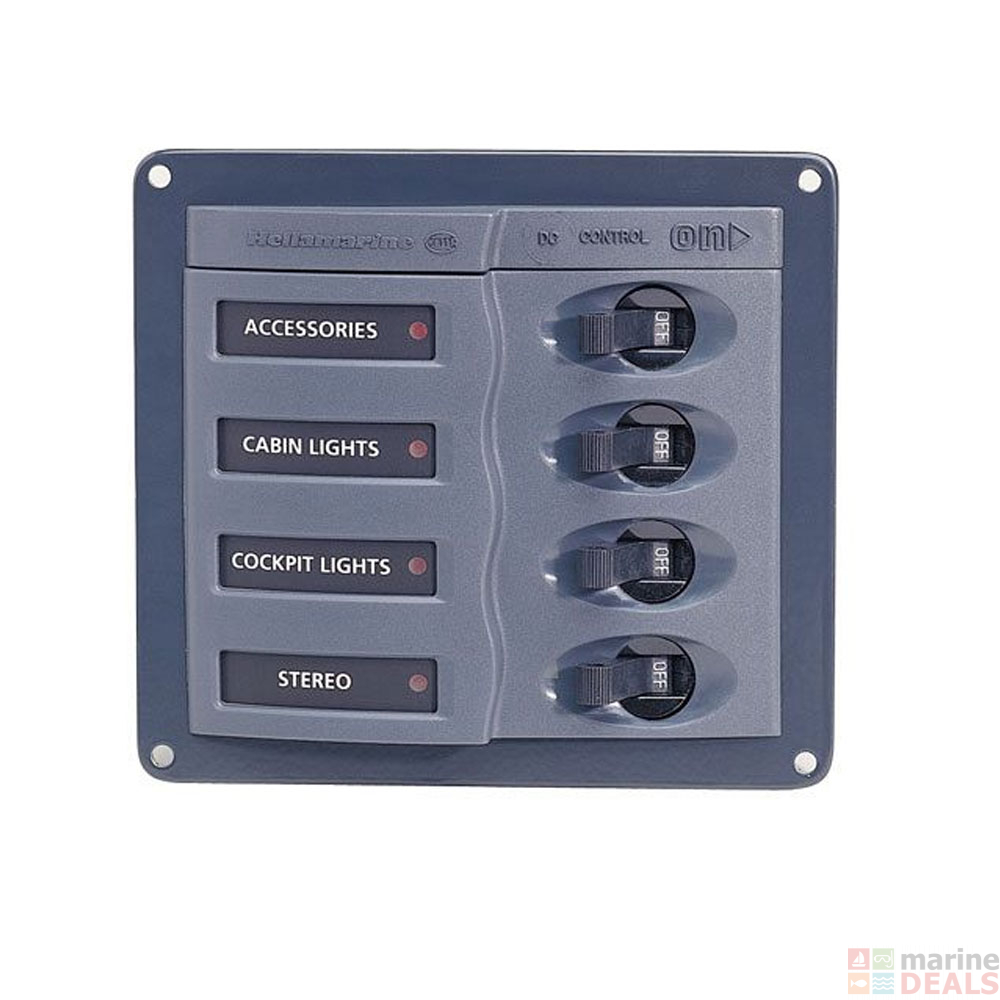 Buy Hella Marine Circuit Breaker Switch Panel 4 Way Grey online at