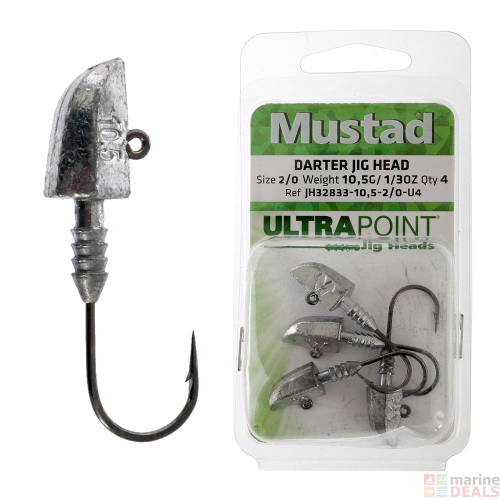 Buy Mustad Darter Jig Heads Size 2 to 2/0 online at Marine-Deals.co.nz
