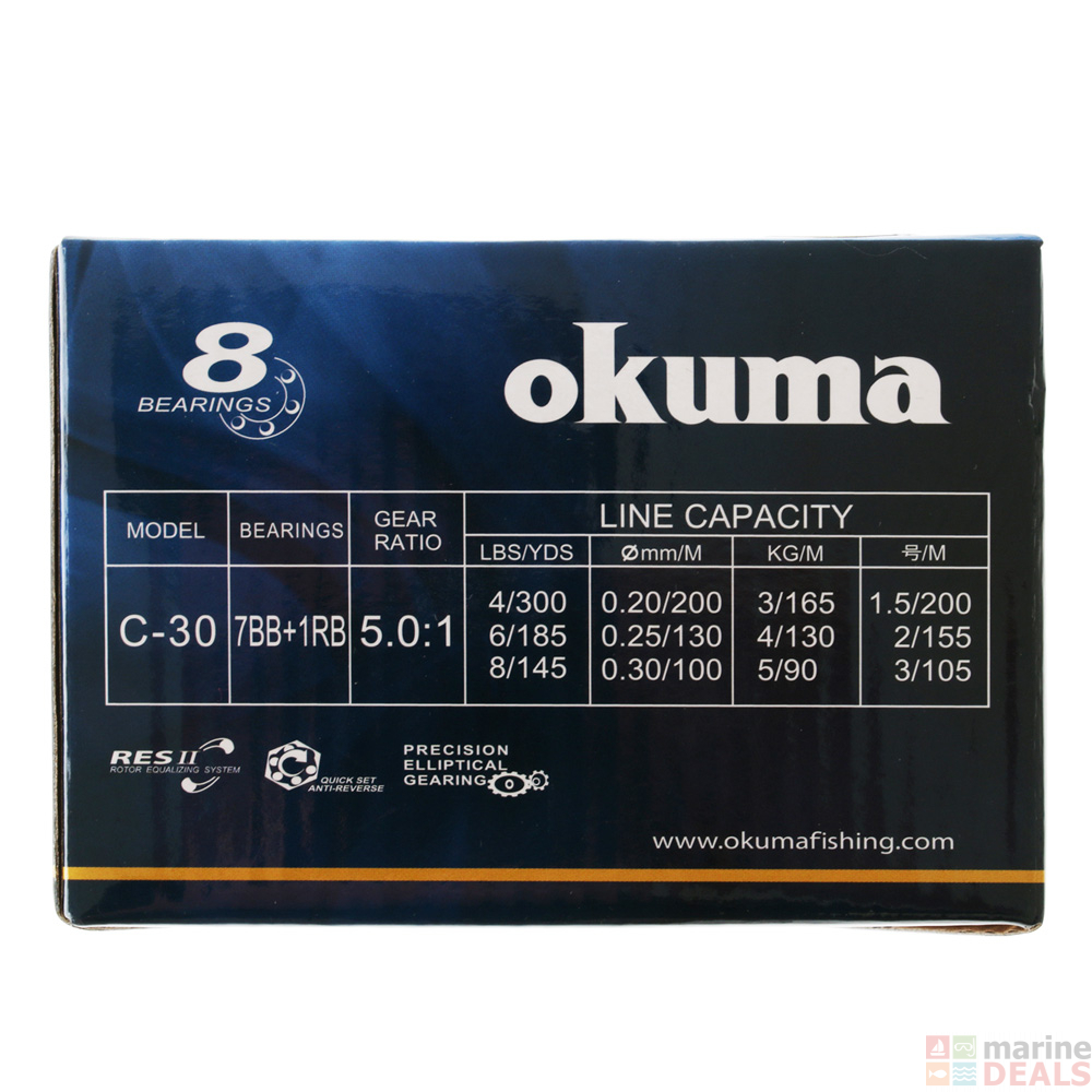 Okuma Reel Size Chart