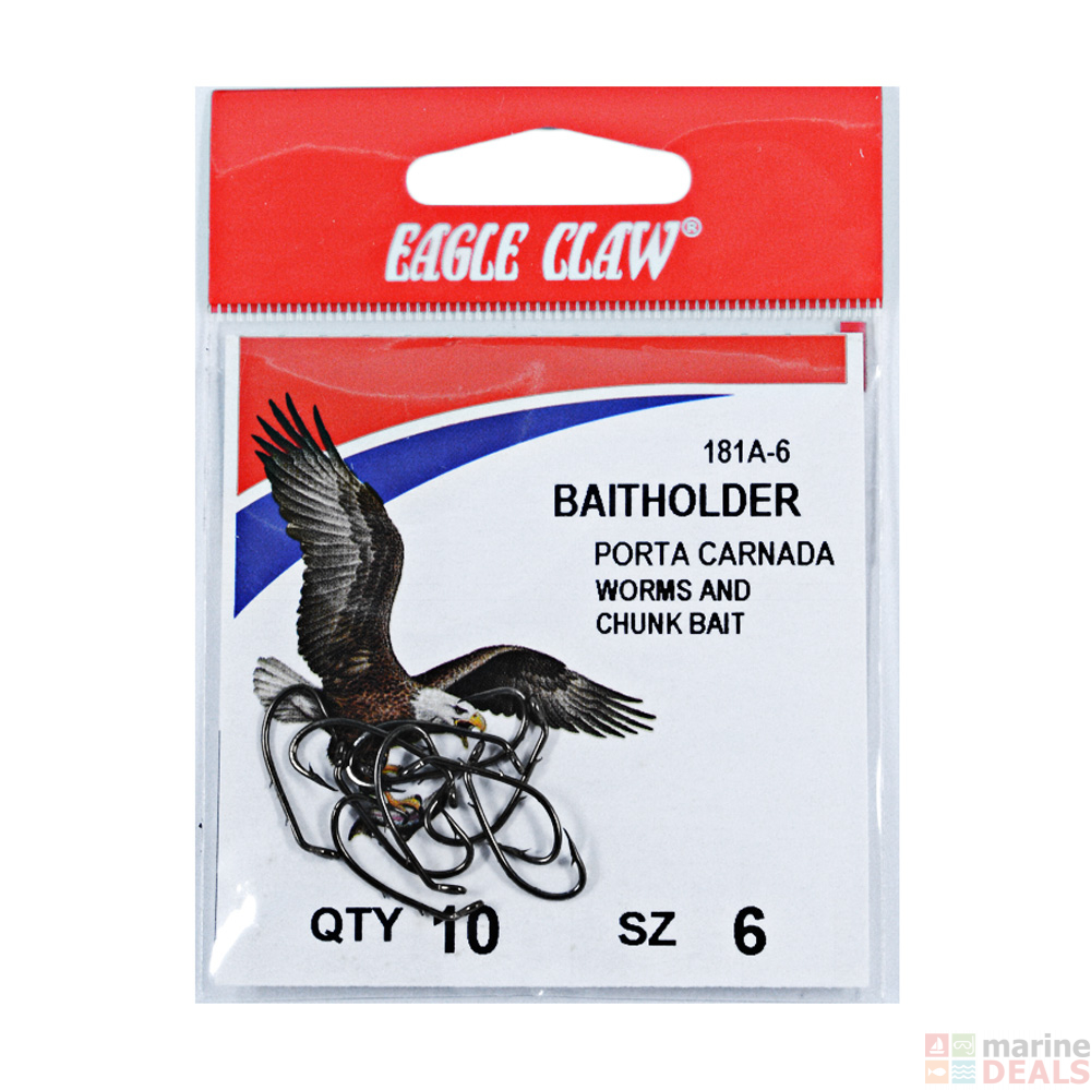 Buy Eagle Claw 181 Baitholder Hooks Size 6 Qty 10 online at Marine ...