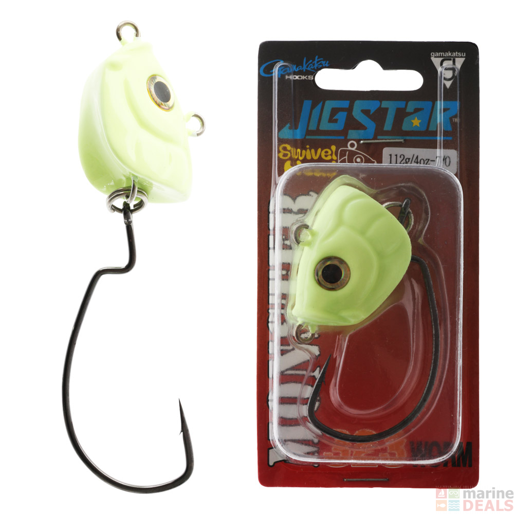 Jig Star Monster Swivel Jig Head Lumo Rigged 7/0 113g Jig Heads