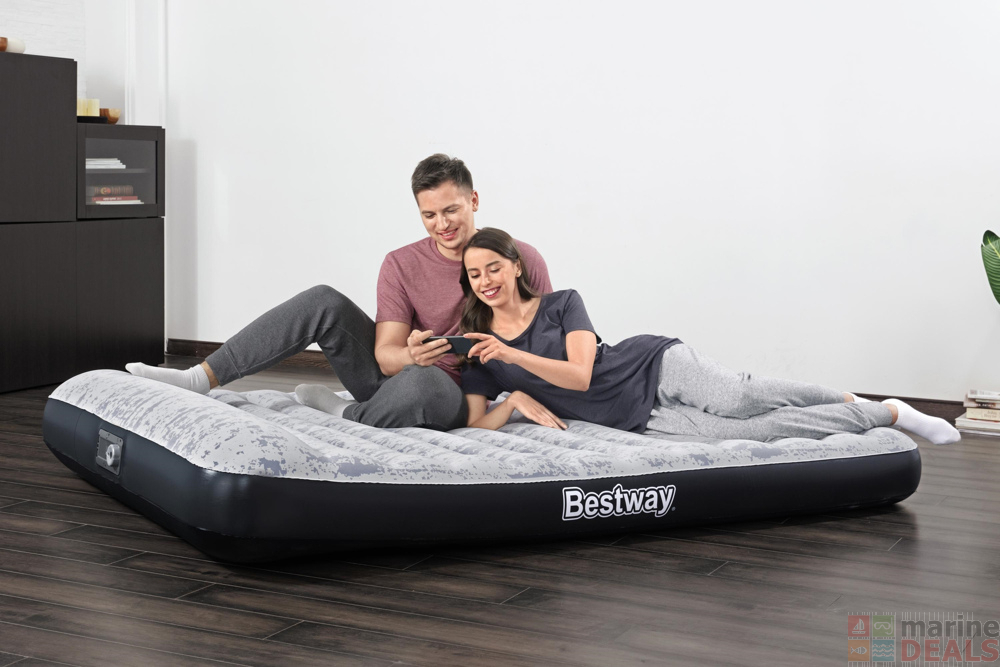 Buy Bestway Tritech Queen Airbed with Built-in AC Pump Patterned online ...
