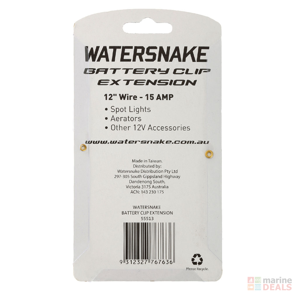 Buy Watersnake Battery Clip Extension 12V online at MarineDeals.co.nz