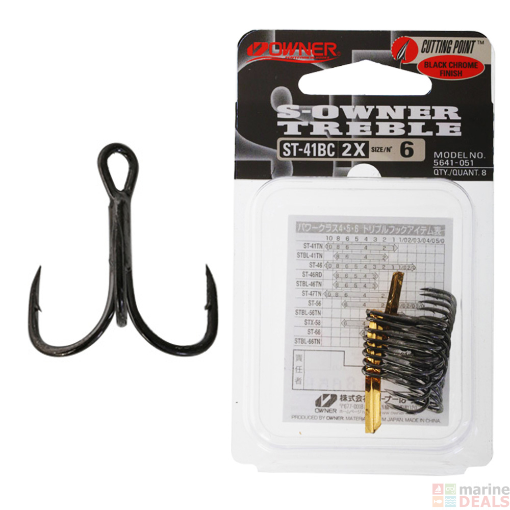 Buy Owner ST41BC Stinger Treble Hook 6 Qty 8 online at MarineDeals.co.nz