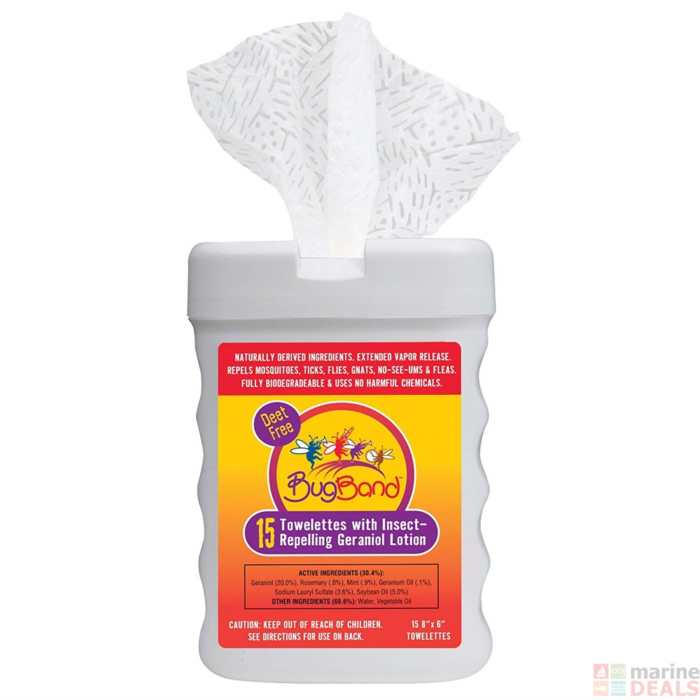 Buy BugBand Insect Repellent Towelettes 15Count Tub online at Marine