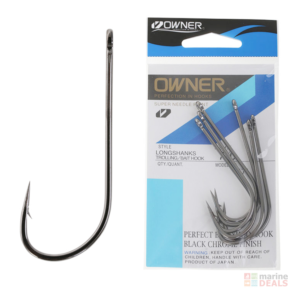 Buy Owner Long Shank Hooks 7/0 Qty 6 online at MarineDeals.co.nz