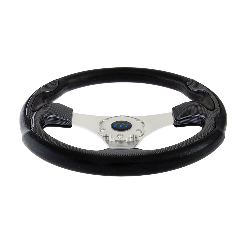 Buy VETUS Three Spoke Sport Steering Wheel 35cm Carbon Finish online at MarineDeals.co.nz