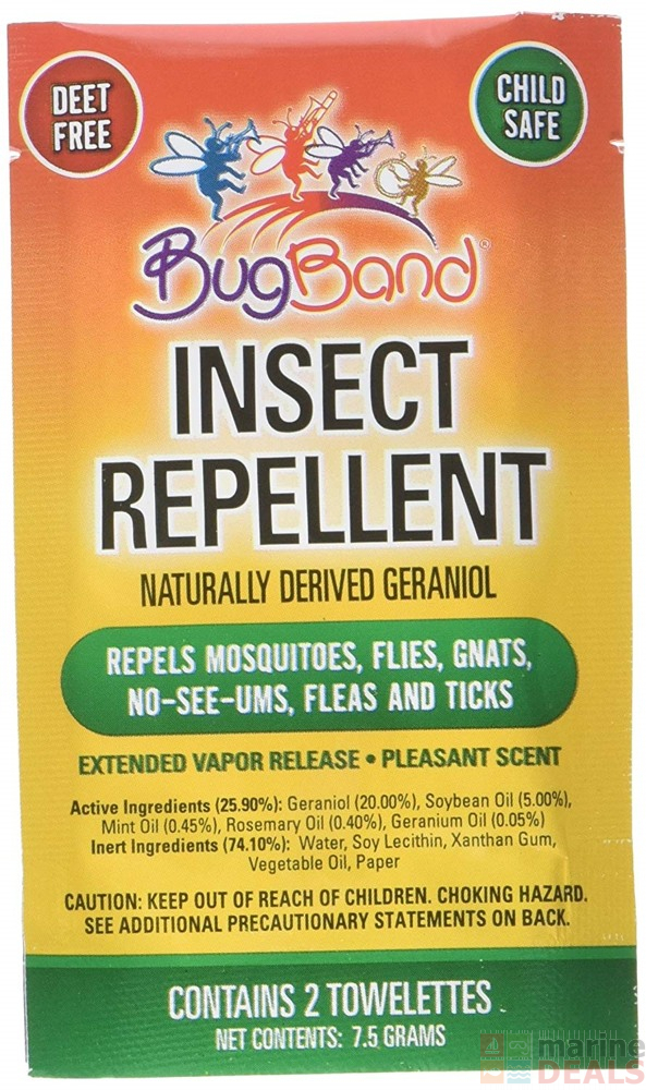 Buy BugBand Insect Repellent Towelettes 1 Pack online at MarineDeals.co.nz