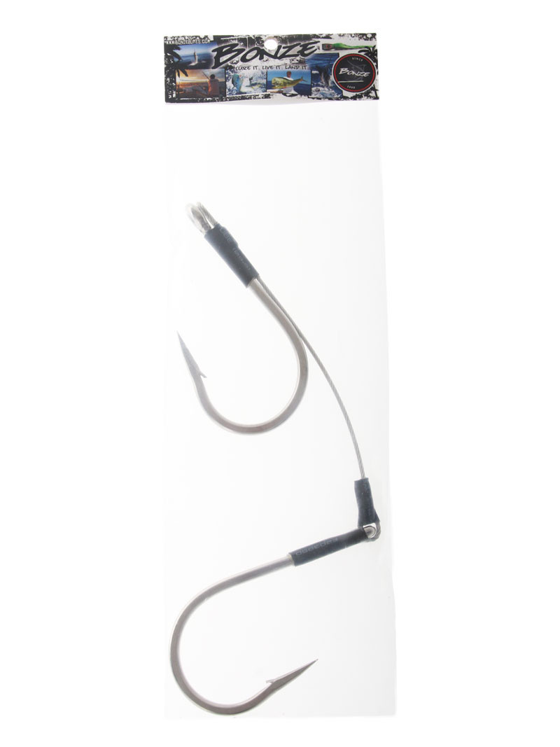 Double Hook Rig For Trolling - 800lb Stainless Steel Cable, Offset Side Big Game Hooks For Tuna, Marlin, Catfish (6/0-13/0) - View #11