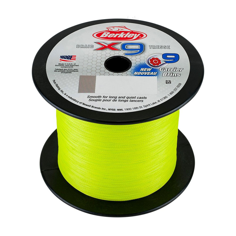 Fil De Pêche Tressé Berkley X9 Braid - 25 M, Diamètre 0.06-0.43 Mm, Résistance 6.4-59.7 Kg