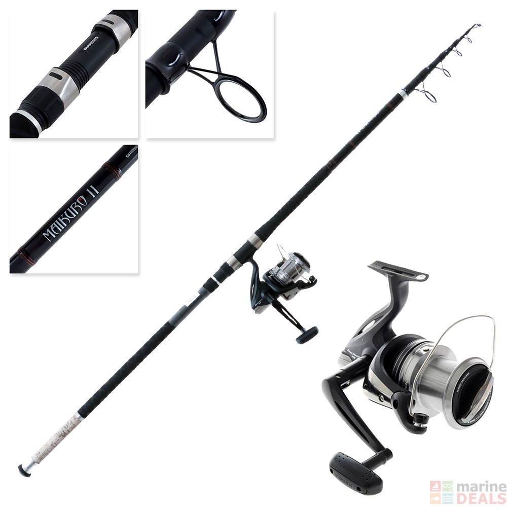 Buy Shimano Beastmaster 10000 XB Maikuro II Telescopic Surf Combo 13ft ...