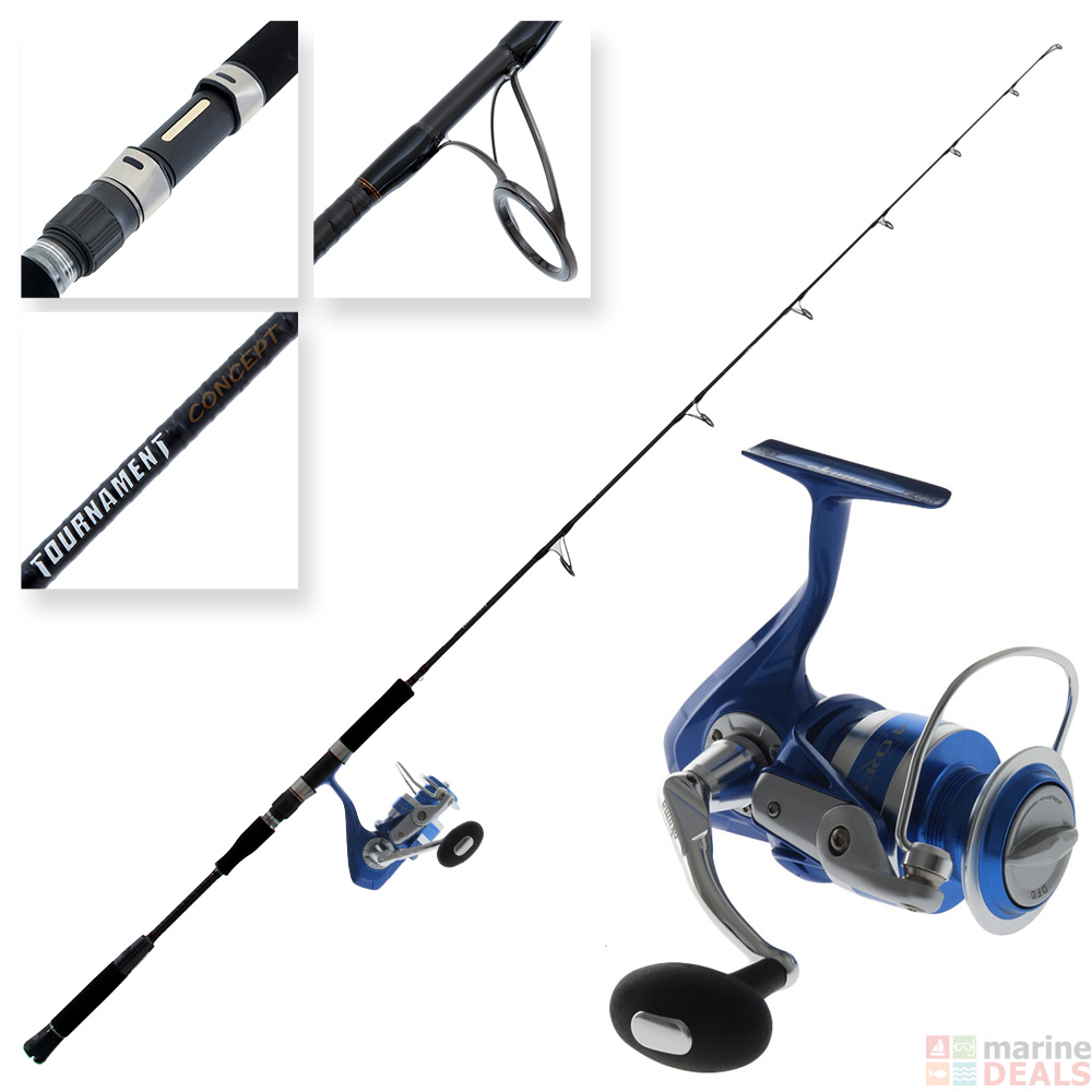 Buy Okuma Azores Blue 4000 and Tournament Concept Saltwater Spin Combo ...