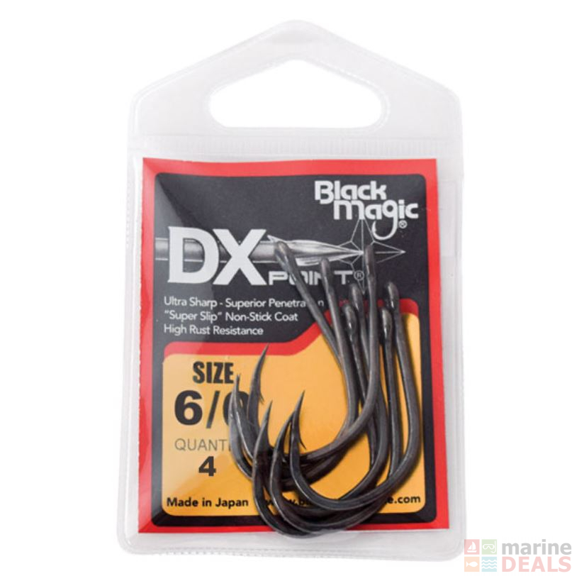 Buy Black Magic DX Point Hooks Small Pack 6/0 Qty 5 online at Marine