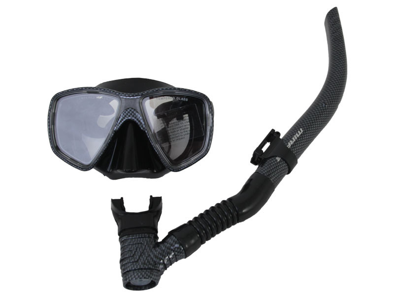 Buy Mirage Carbon Silicone Dive Mask and Snorkel Set Black online at