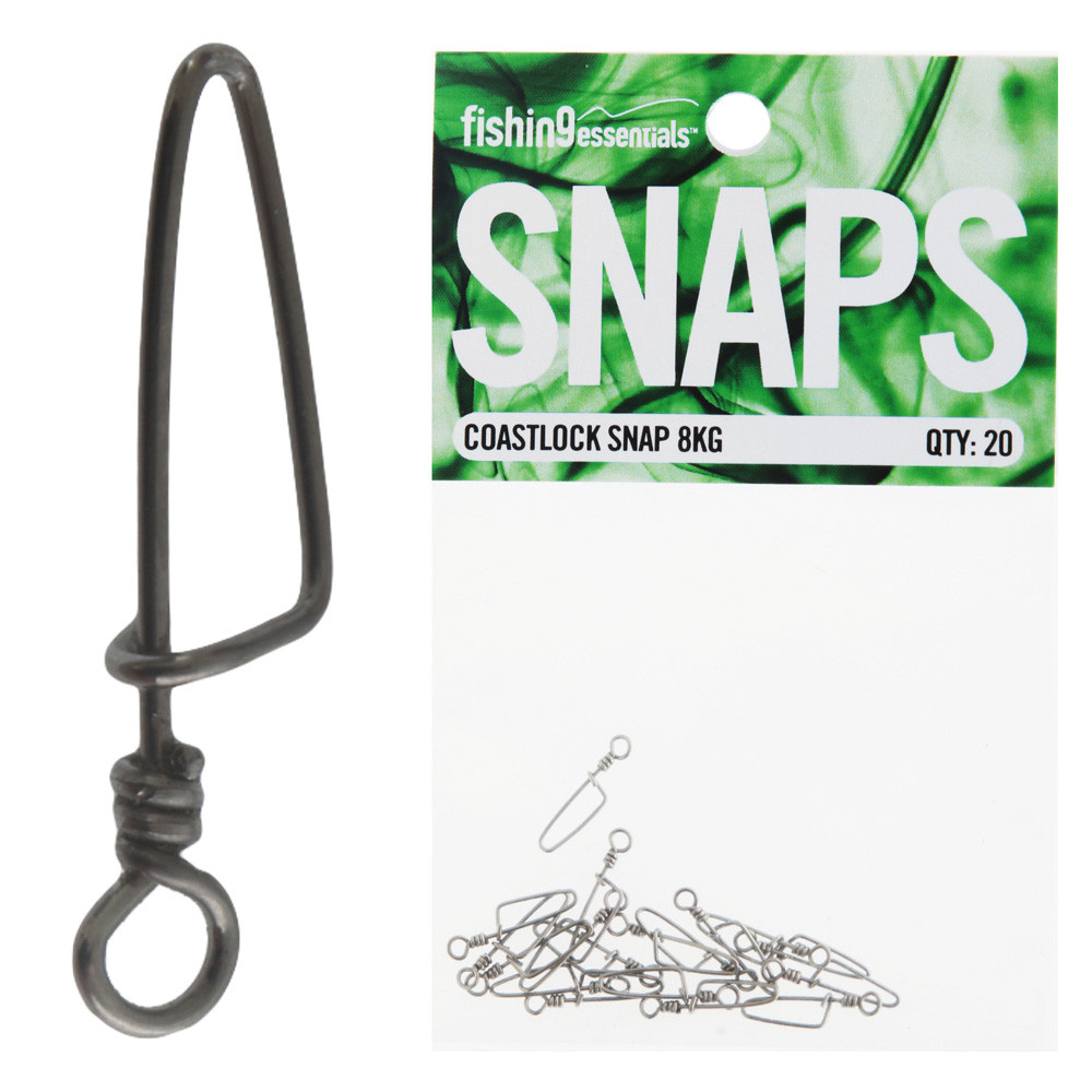 Buy Fishing Essentials Coastlock Snap 8kg Qty 20 online at MarineDeals