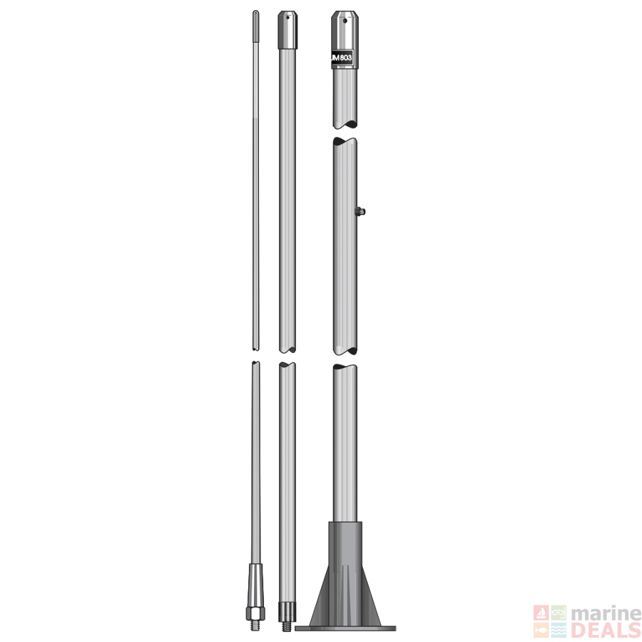 Buy AC Antennas KUM803DM 3 Section 1200W Antenna for Deck Mounting