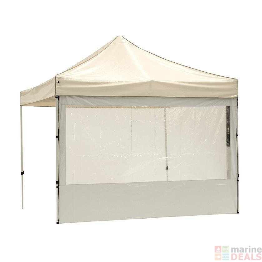 OZtrail HD Gazebo Solid Wall Kit with PVC Window 3m Off White