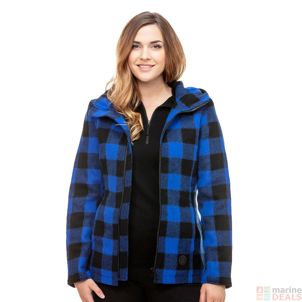 Buy Swanndri Seattle Wool Womens Hoodie Blue/Black Check online at ...