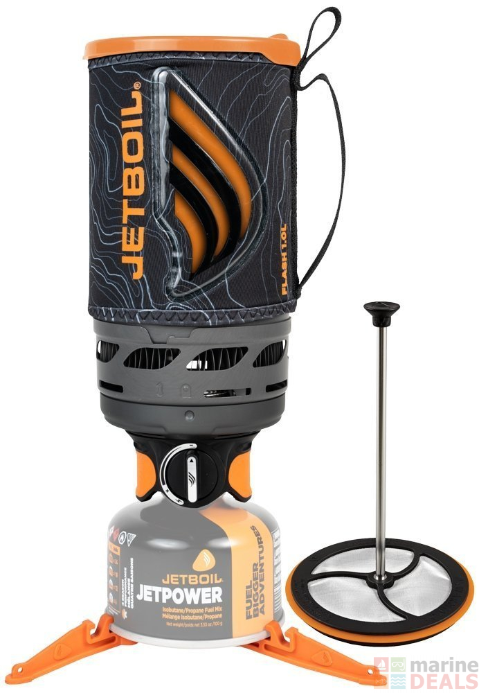 Jetboil Flash 1.0L Java Kit Camping Cooker System 5300 BTU/h Ocean Topo ...