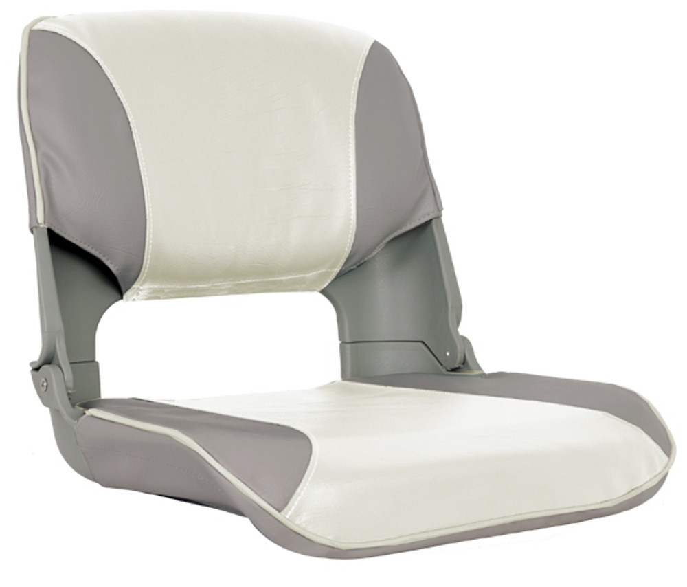 Oceansouth Upholstered Folding Skipper Boat Seat 3Panel Grey/White