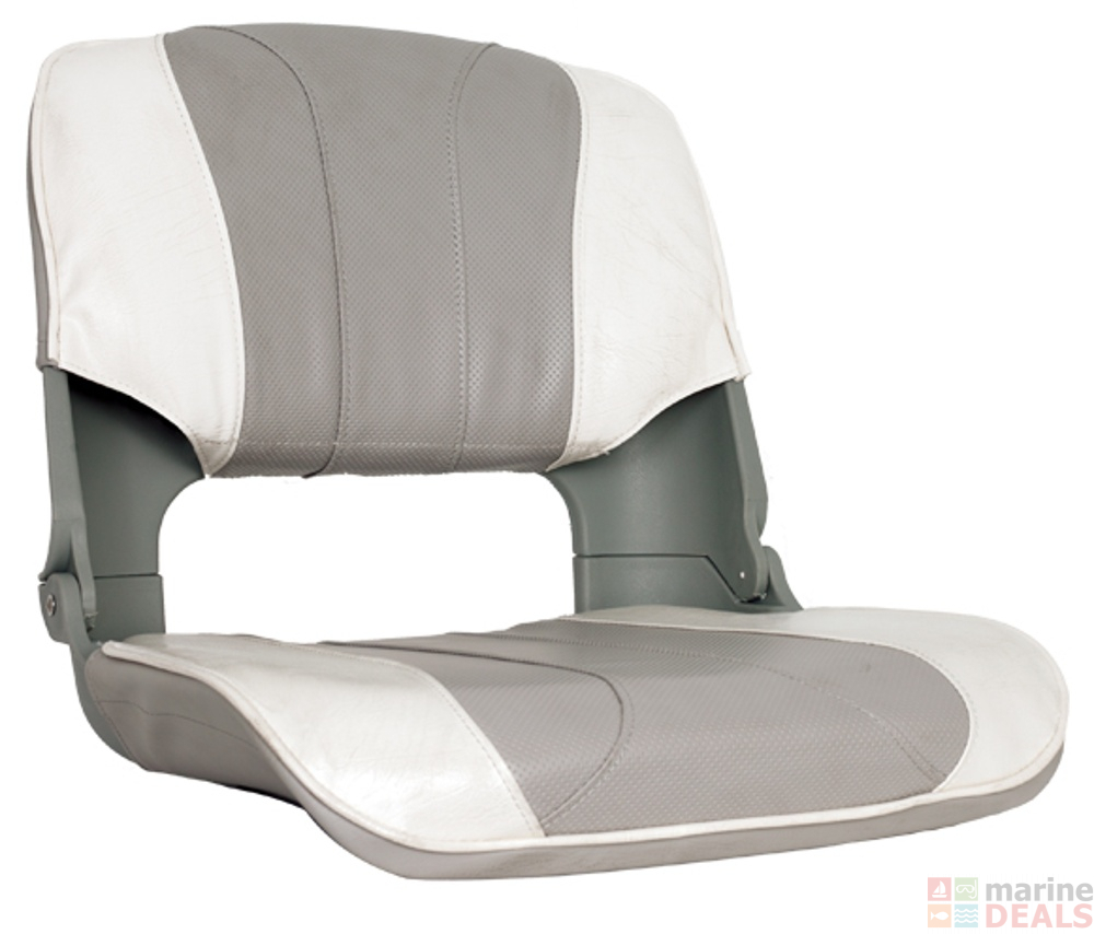 Buy Oceansouth Upholstered Folding Skipper Boat Seat 5Panel Grey/White