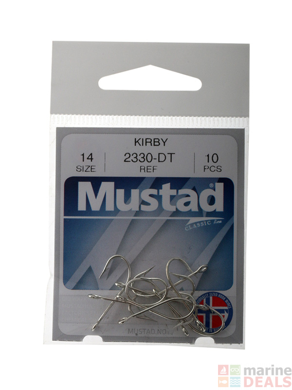 Mustad 2330DT Sea Kirby Hooks Size 14 Qty 10 - Long Shank Hooks - Hooks ...