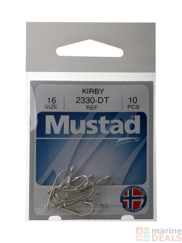 Buy Mustad 2330DT Kirby Sea Hook Pack Size 16 Qty 10 online at Marine ...