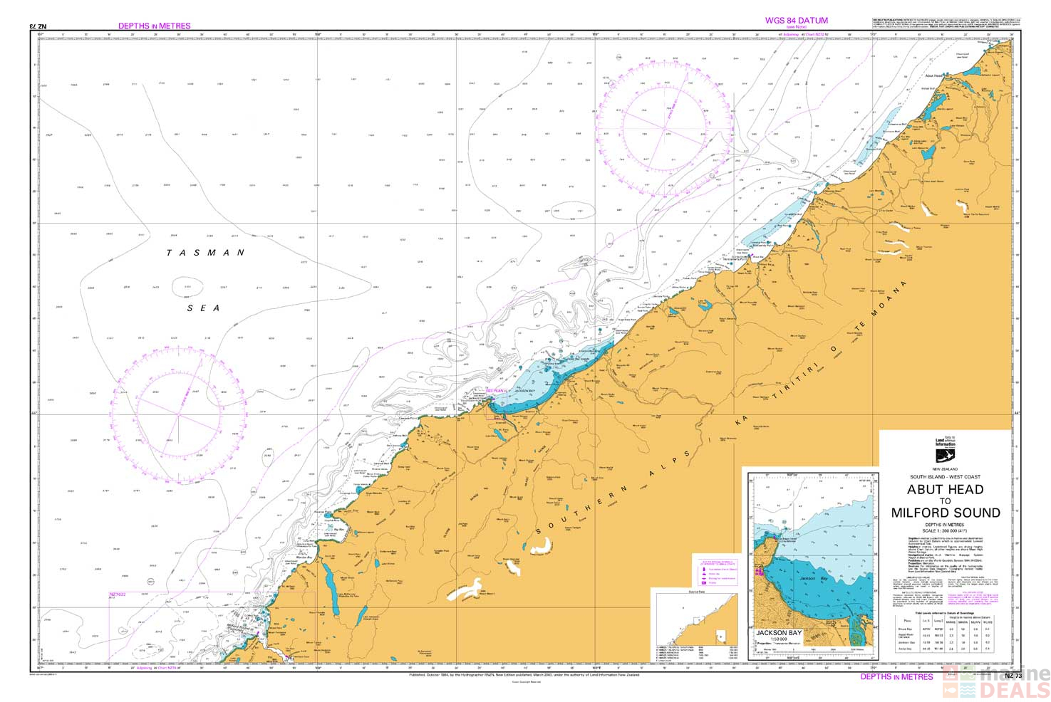 Buy NZ 73 Abut Head to Milford Sound - Jackson Bay Chart online at ...