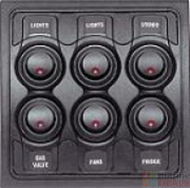 Buy 6 Way RV Switch & Fuse Panel Labeled online at MarineDeals.co.nz