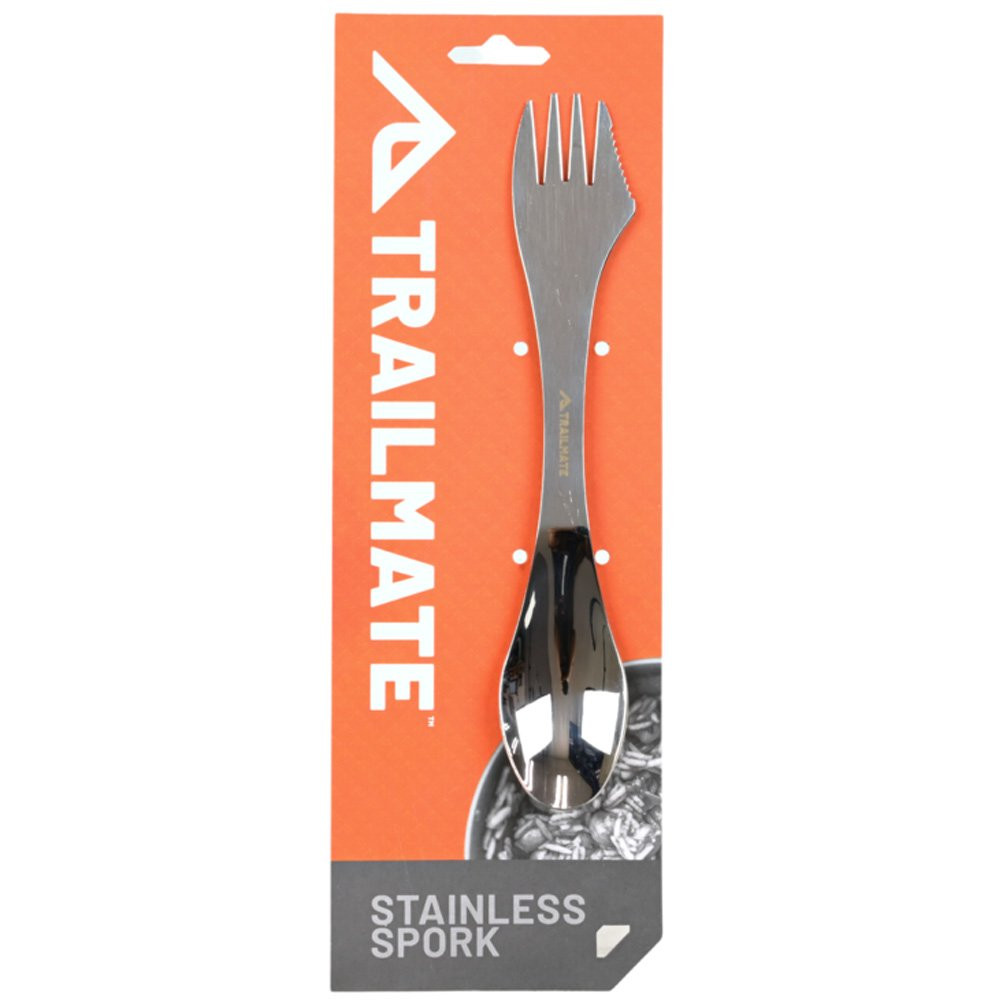 Buy Trailmate Stainless Steel Spork with Mini Serrated Knife online at MarineDeals.co.nz