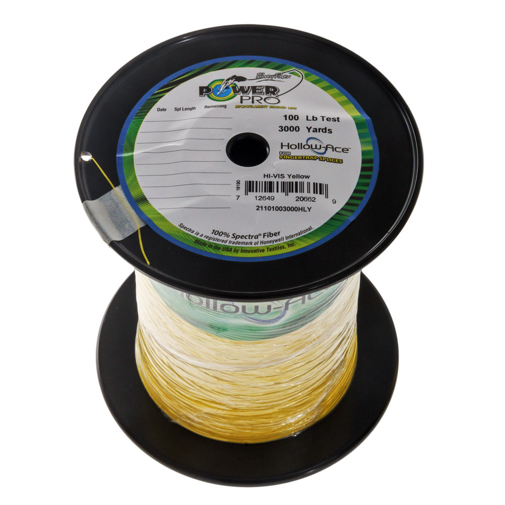 Buy PowerPro Hollow Ace Spectra Braid Bulk Spool HiVis Yellow 3000yd