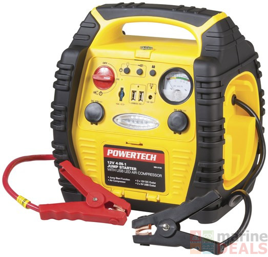 Buy Powertech Jump Starter with Air Compressor and USB Sockets 12V 17Ah