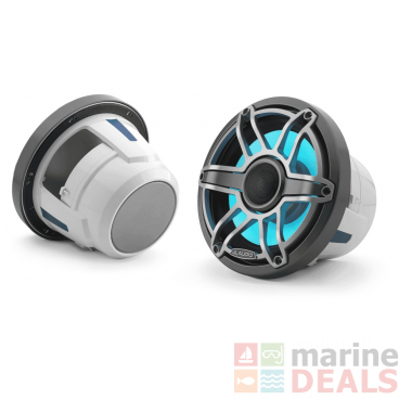 JL Audio M6-880X-S-GmTi-i 8.8in Marine Coaxial Speakers with Transflective LED Lighting Gunmetal Trim Ring/Titanium Sport Grille