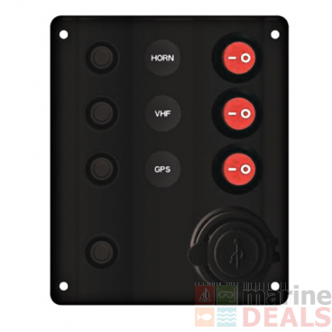 Wave 3-Way LED Switch Panel with Circuit Breakers